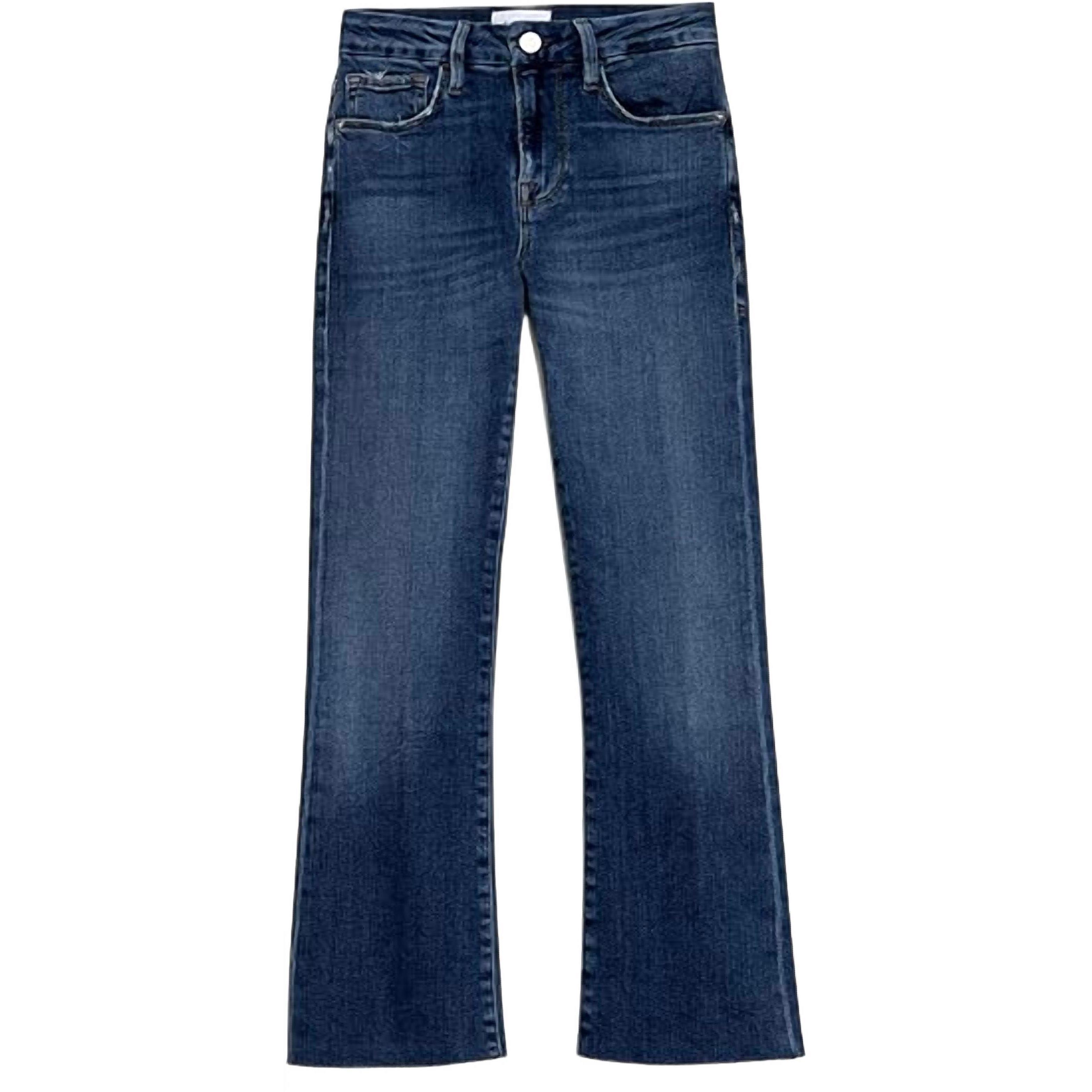 New Frame Women's Le Crop Mini Boot Raw Edge Jeans In Crosslane